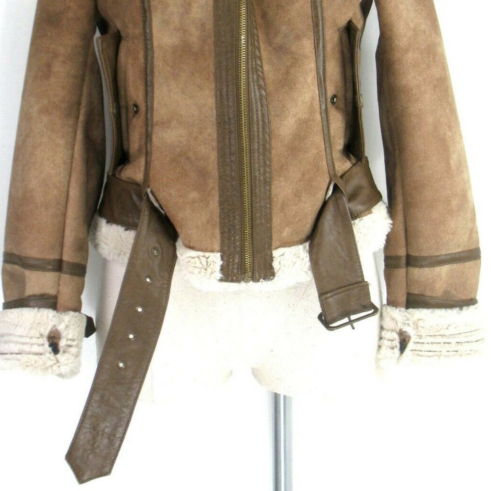 Moda International - Faux Suede Brown Jacket Sz S - Picture 2 of 8